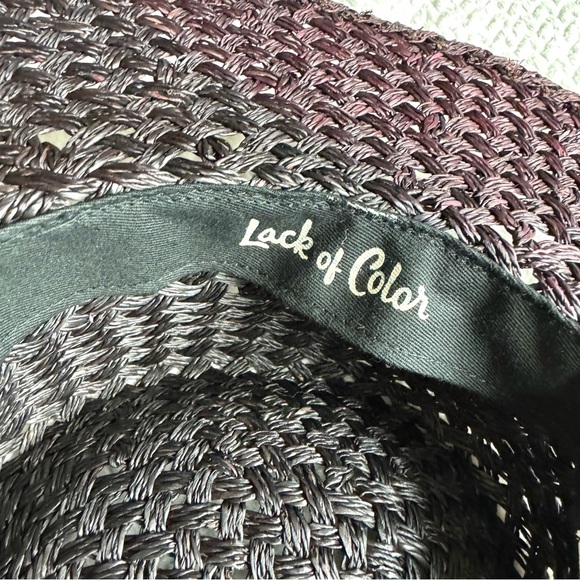 Lack of Color Straw Sun Hat Womens S Burgundy Wide Brim UPF50+ Beach Resort Boho main image 9